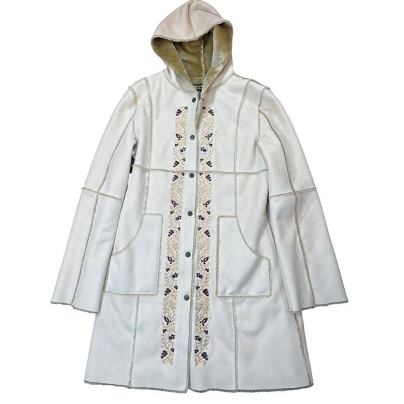 Bebe coat women large Y2K Penny Lane Boho Cottagecore Coquette Embroidered Pixie - Picture 1 of 8